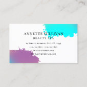Minimalist blue purple stroke white Business Card Visitekaartje (Achterkant)