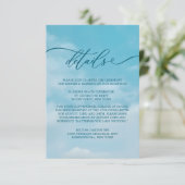 Minimalist Blue Sky Just Love Casual Elegance Informatiekaartje (Staand voorkant)