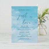 Minimalist Blue Sky Just Love Casual  Kaart (Staand voorkant)