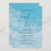 Minimalist Blue Sky Just Love Casual  Kaart (Voorkant / Achterkant)