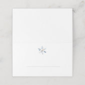 Minimalist Blue Snowflake Winter Wedding Plaatskaartje (Buitenkant ongevouwen)