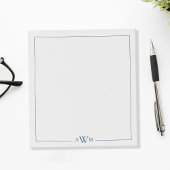 Minimalist Blue Three Letter Monogram Notitieblok