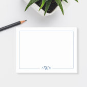Minimalist Blue Three Letter Monogram Post-it® Notes