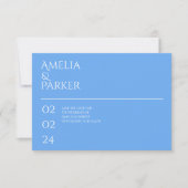 Minimalist Blue Wedding bewaart de datumkaart Save The Date (Voorkant)