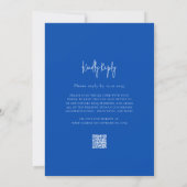 Minimalist Blue Wedding Invitation QR Website link Kaart (Achterkant)