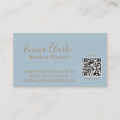 Minimalist Blue Wedding Scan Code Business Card Visitekaartje (Achterkant)