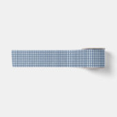 Minimalist Blue Windowpane Plaid Satin Ribbon, Mod Satijnen Lint (Voorkant)