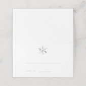 Minimalist Blue Winter Wedding Escort Card Plaatskaartje (Buitenkant ongevouwen)