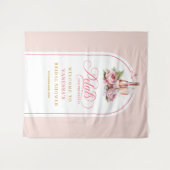 Minimalist blush and gold shower name tapestry wandkleed (Voorkant (horizontaal))