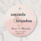 Minimalist Blush & Bloom Bold Script Wedding Bedankjes Labels (Voorkant)