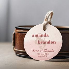 Minimalist Blush & Bloom Bold Script Wedding Bedankjes Labels