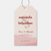Minimalist Blush & Bloom Bold Script Wedding Cadeaulabel (Voorkant)