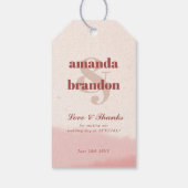 Minimalist Blush & Bloom Bold Script Wedding Cadeaulabel (Achterkant)