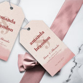 Minimalist Blush & Bloom Bold Script Wedding Cadeaulabel