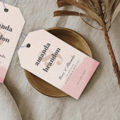 Minimalist Blush & Bloom Bold Script Wedding Cadeaulabel