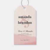Minimalist Blush & Bloom Bold Script Wedding Cadeaulabel (Voorkant)
