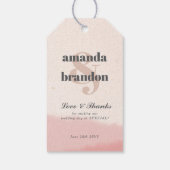 Minimalist Blush & Bloom Bold Script Wedding Cadeaulabel (Achterkant)