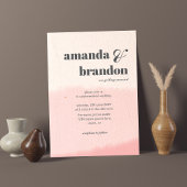 Minimalist Blush & Bloom Bold Script Wedding Kaart