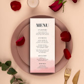 Minimalist Blush & Bloom Bold Script Wedding Menu