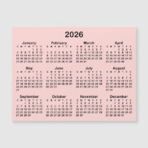 Minimalist Blush en Zwart 2026 Magnetische Kalende