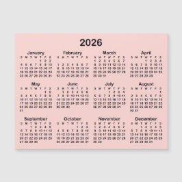 Minimalist Blush en Zwart 2026 Magnetische Kalende