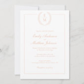 Minimalist Blush Laurel Wedding Invitation Kaart (Voorkant)