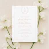 Minimalist Blush Laurel Wedding Invitation Kaart