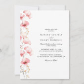 Minimalist Blush Pink Floral Spring Wedding Kaart (Voorkant)