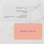 Minimalist Blush Pink Gray Modern Designer Unique Visitekaartje (Voorkant / Achterkant)
