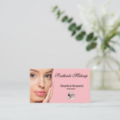 Minimalist Blush Pink Makeup Artist Business Visitekaartje (Staand voorkant)