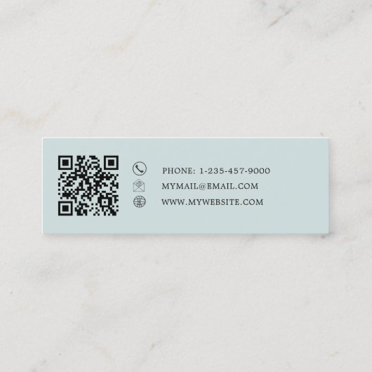 Minimalist Blush Pink Seafoam Muted Sage Mini Visitekaartje (Achterkant)