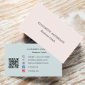Minimalist Blush Pink Seafoam Muted Sage Visitekaartje