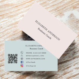 Minimalist Blush Pink Seafoam Muted Sage Visitekaartje