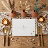 Minimalist Blush Pink Wildflower Wedding Envelope  Ronde Sticker