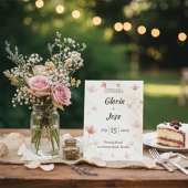 Minimalist Blush Pink Wildflower Wedding Kaart