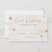 Minimalist Blush Pink Wildflower Wedding RSVP Kaartje (Voorkant)