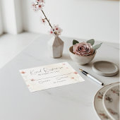 Minimalist Blush Pink Wildflower Wedding RSVP Kaartje