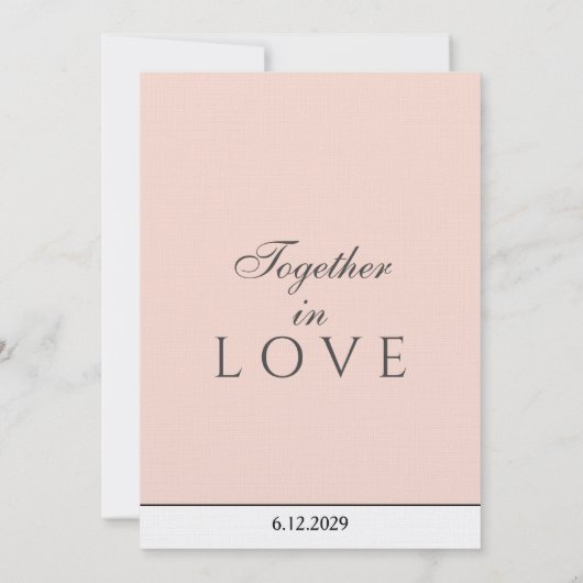 Minimalist Blush Waterverf monogram Kaart (Achterkant)