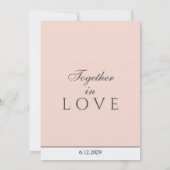 Minimalist Blush White Monogram Kaart (Achterkant)