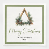 Minimalist Bohemian Botanical Holiday Napkins Servet (Voorkant)