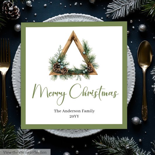 Minimalist Bohemian Botanical Holiday Napkins Servet