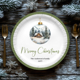 Minimalist Bohemian Christmas Scene Earthy Plates Papieren Bordje