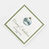 Minimalist Bohemian Christmas Scene Holiday Napkin Servet (Hoek)