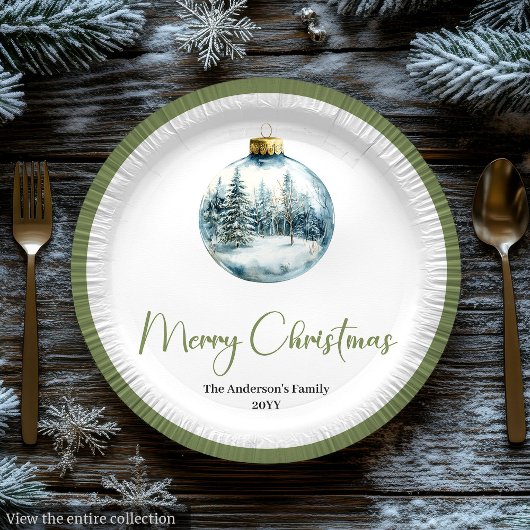 Minimalist Bohemian Christmas Scene Party Plates Papieren Bordje