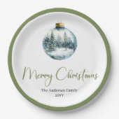 Minimalist Bohemian Christmas Scene Party Plates Papieren Bordje (Voorkant)