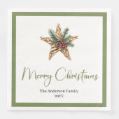 Minimalist Bohemian Christmas Wreath in Neutral Servet (Voorkant)