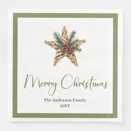 Minimalist Bohemian Christmas Wreath in Neutral   Servet (Voorkant)