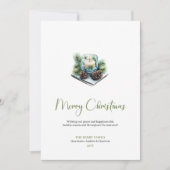 Minimalist Bohemian Watercolor Pine Wreath Card Feestdagenkaart (Voorkant)