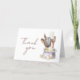 Minimalist Boho Bakery Chef Baby shower Dank u Bedankkaart