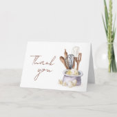 Minimalist Boho Bakery Chef Baby shower Dank u Bedankkaart (Voorkant)